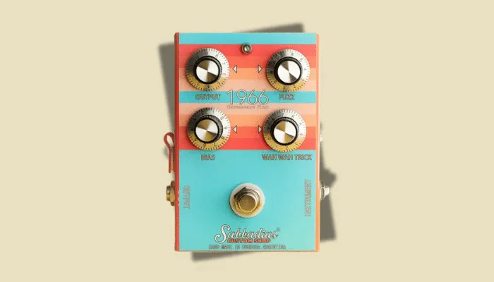 Photo of the Sabbadius '66 Germanium Fuzz, a hand-built germanium fuzz voiced for vintage Hendrix tones.
