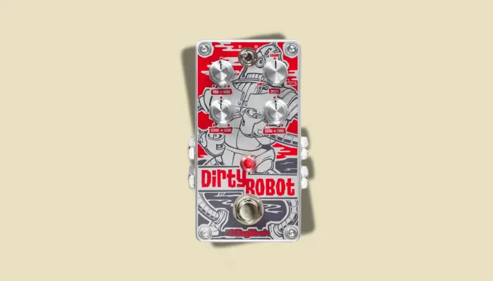 Photo of the DigiTech Dirty Robot, a weird synth pedal that brings stereo synth voices to a guitar pedalboard.