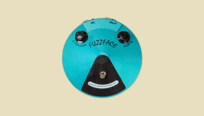 Photo of the Dunlop Jimi Hendrix Fuzz Face, a silicon fuzz pedal voiced for classic Hendrix-style tones.