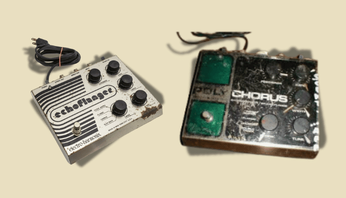 Electro-Harmonix EchoFlanger and PolyChorus modulation pedals used by Kurt Cobain
