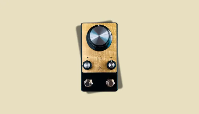 Photo of the Fjord Fuzz Odin V3, a boutique fuzz pedal capable of thick, vintage Hendrix-style tones.
