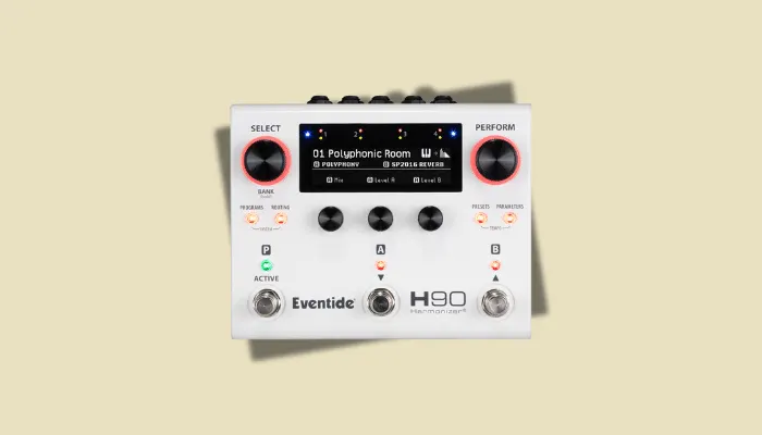 Photo of the Eventide H90 Harmonizer, a modern pitch-shifting and harmonizer pedal with advanced algorithms.