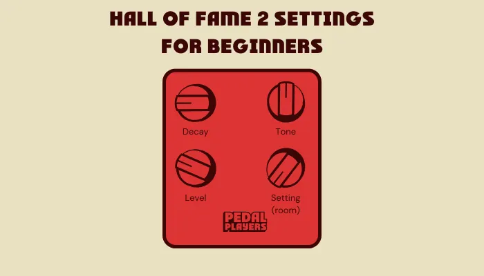 TC Electronic Hall of Fame reverb settings for beginners: Room algorithm, decay at 9 o'clock, level at 10 o'clock, tone at 12 o'clock