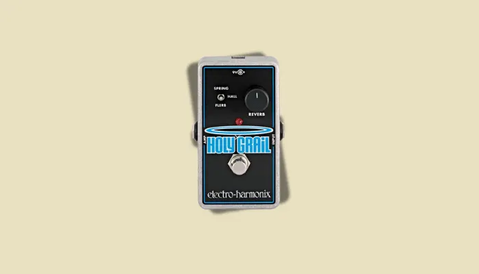 Photo of the Electro-Harmonix Holy Grail Reverb pedal, known for bringing studio-quality reverb to pedalboards.