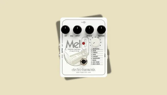 Photo of the Electro-Harmonix Mel9, a weird pedal that transforms guitar into Mellotron-style flute and string sounds.