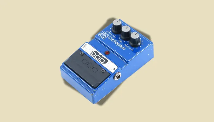 Photo of an analog octave pedal, illustrating how analog octave effects track and shift pitch.