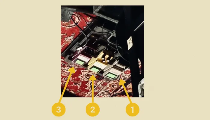 Robert Smith's baritone pedalboard
