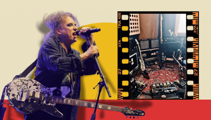Robert smith pedalboard on his 2024 tour