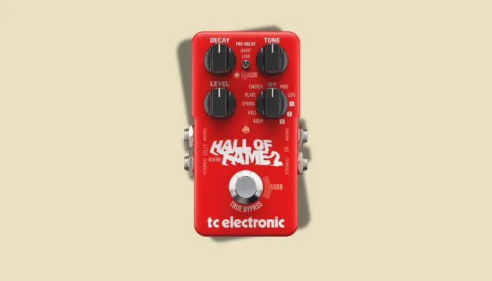TC Electronic Hall of Fame 2 reverb pedal. Essential reverb pedal recommended for beginner guitarists