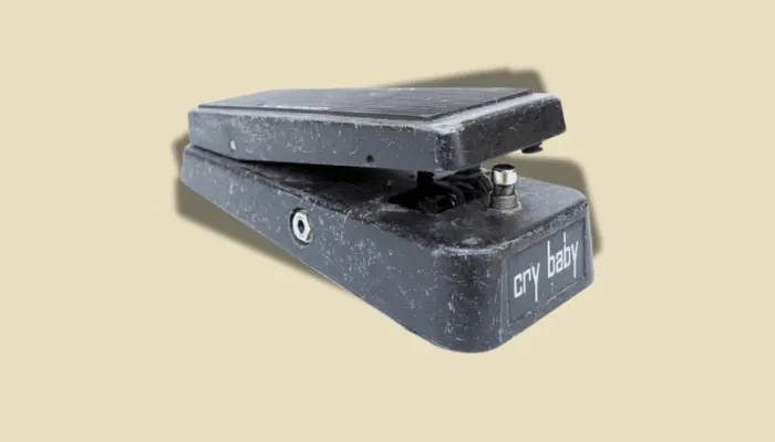 Photo of the Dunlop Cry Baby wah pedal, inspired by the original Vox wah and synonymous with expressive tone.