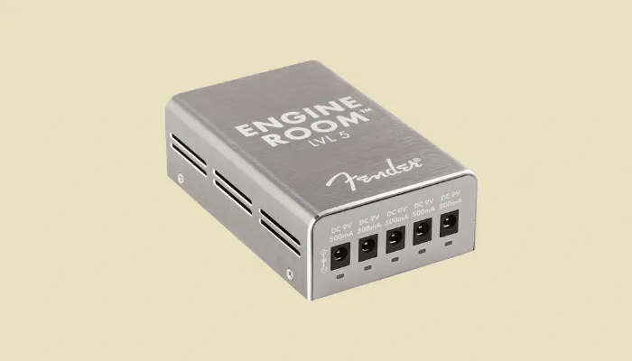 Photo of a pedalboard power supply used to power multiple guitar pedals.