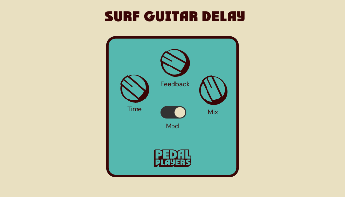 Guitar Delay Pedals: How They Work, Types & Setup Guide 18 Surf guitar delay pedal settings with knobs for time, feedback, and mix.
